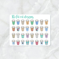 Colorful Coffee To Go Cups Planner Stickers