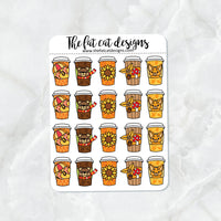 Cute Fall Doodle Coffee Tea To Go Cups