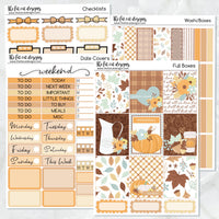 WonderFall Fall Pumpkins Planner Stickers Standard Weekly Kit