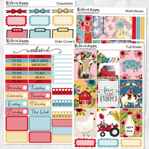 Farm Sweet Farm Planner Stickers Standard Weekly Kit