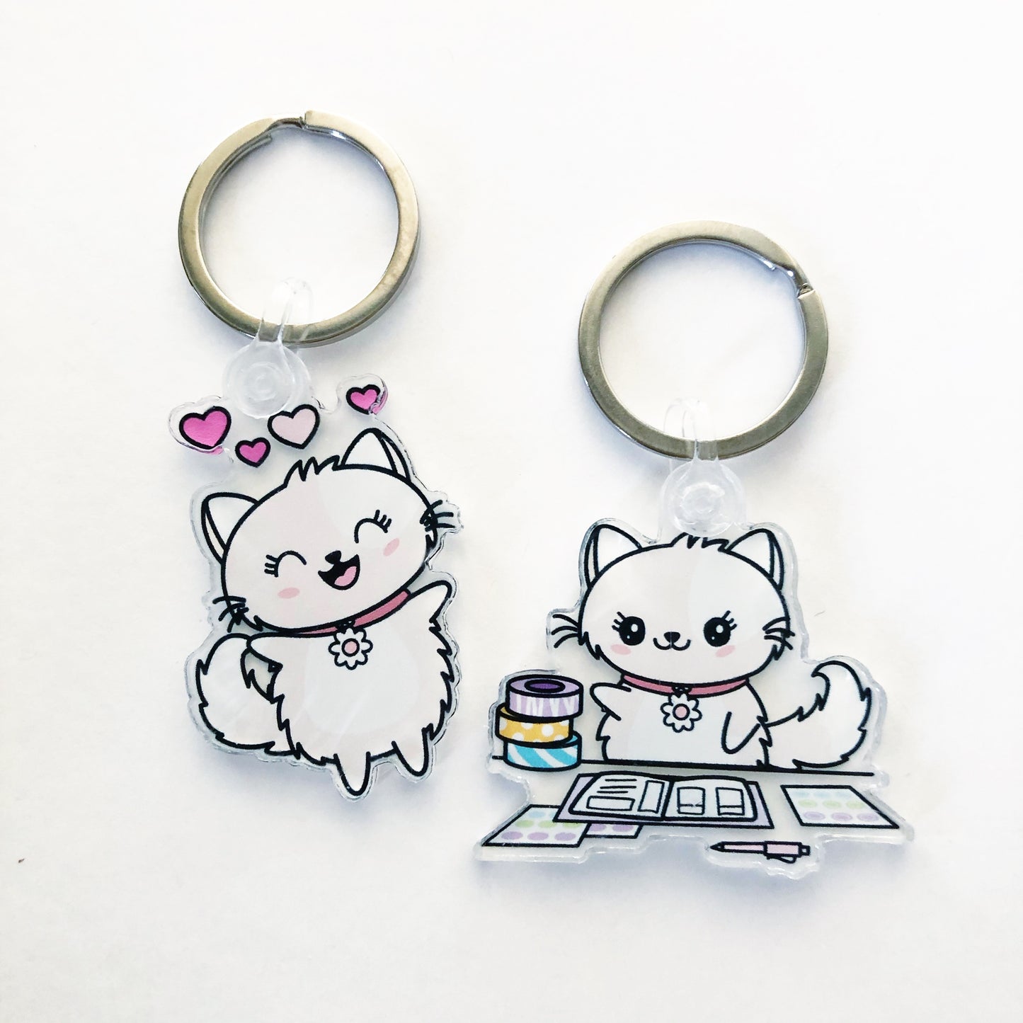 Flora the Cat Acrylic Charm Keychain