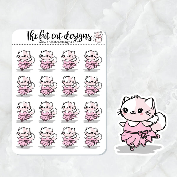 Flora Loves Ballet Class Exclusive Cat Die Cut Sticker Sheet