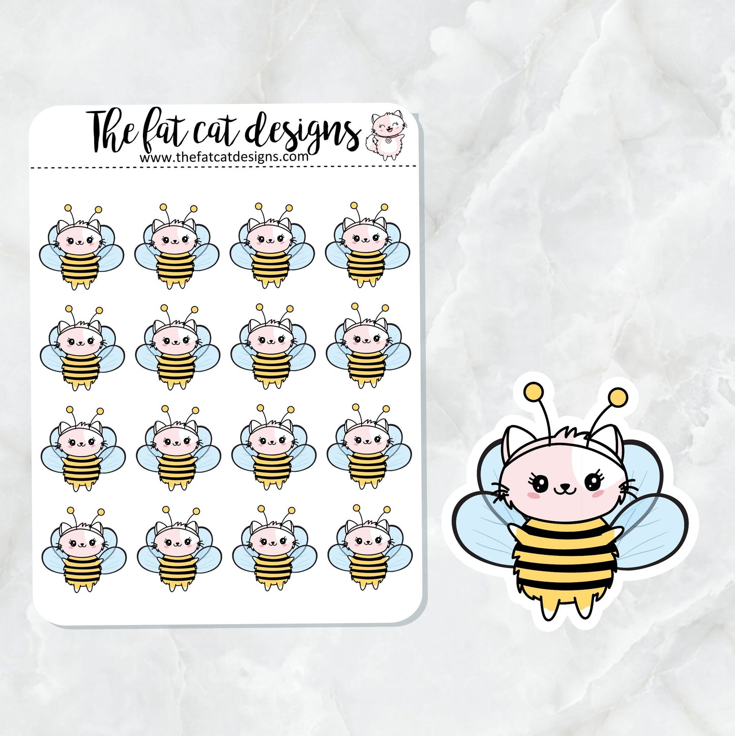 Flora the Bumble Bee Die Cut and Sticker Sheet Set