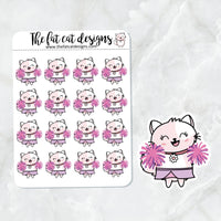 Flora Cheers Cheerleader Die Cut and Sticker Sheet Set