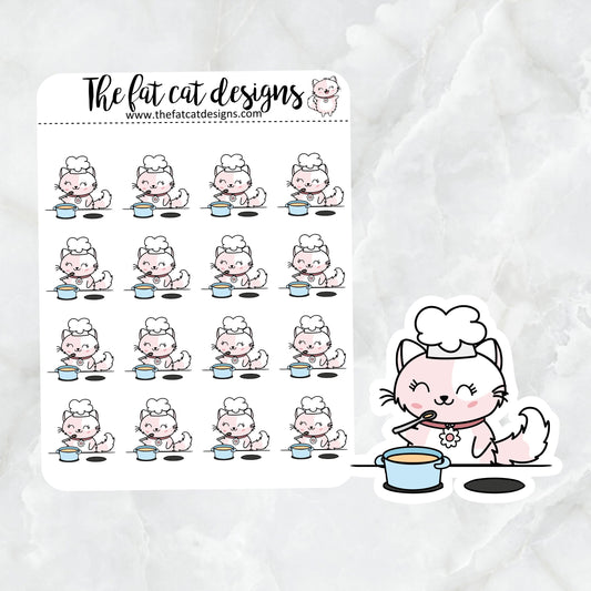 Flora Loves to Cook Die Cut and Sticker Sheet Set