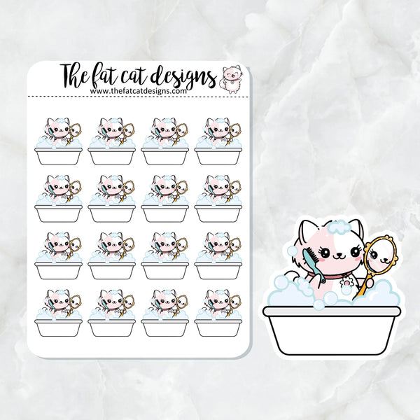 Flora goes to the Groomer Exclusive Cat Die Cut Sticker Sheet