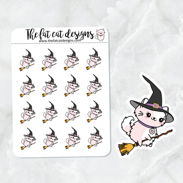 Flora Halloween Witch Die Cut and Sticker Sheet Set