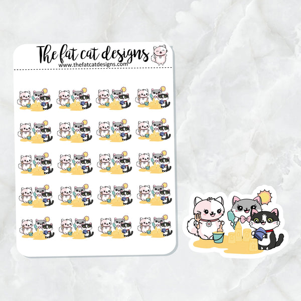 Flora Lily and Bud build a Sandcastle Die Cut and Sticker Sheet Set