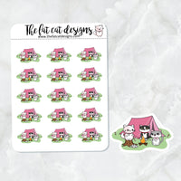 Flora Lily and Bud go Camping Die Cut and Sticker Sheet Set