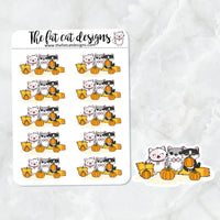 Flora Lily and Bud Fall Haystack Pumpkin Patch Die Cut and Sticker Sheet Set