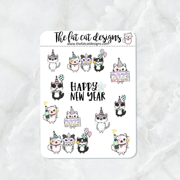 Flora Lily and Bud New Years 2023 Variety Mini Sheet Exclusive Cat Planner Stickers