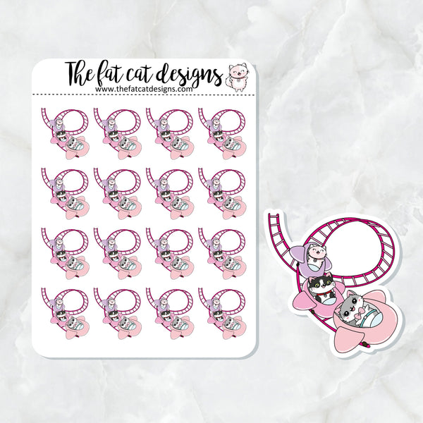 Flora Lily and Bud Roller Coaster Ride Exclusive Cat Die Cut Sticker Sheet