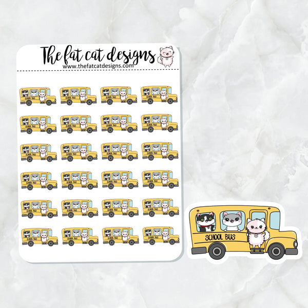 Flora Lily and Bud School Bus Die Cut and Sticker Sheet Set