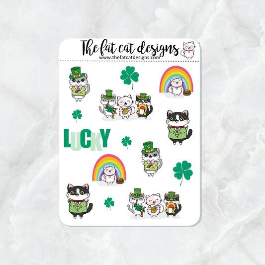 Flora Lily and Bud St. Patrick's Day Variety Exclusive Cat Planner Sticker Sheet