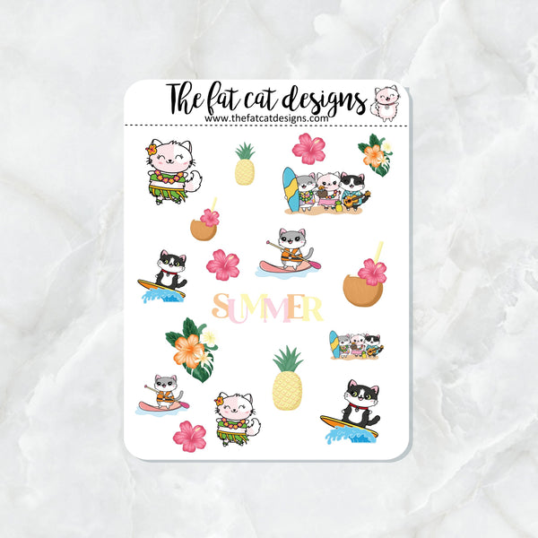 Flora Lily and Bud Tropical Vacation Variety Exclusive Cat Sticker Sheet