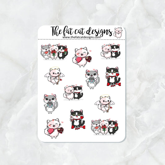 Flora Lily and Bud Valentines Variety Exclusive Cat Planner Sticker Sheet