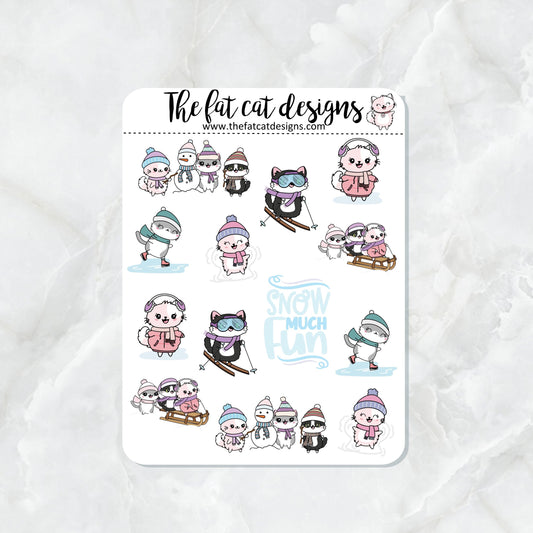 Flora Lily and Bud Winter Fun Variety Exclusive Cat Planner Sticker Sheet