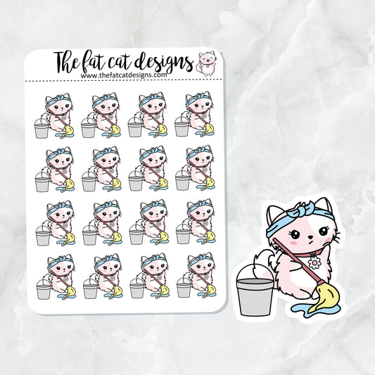 Flora Mops the Floors Die Cut and Sticker Sheet Set