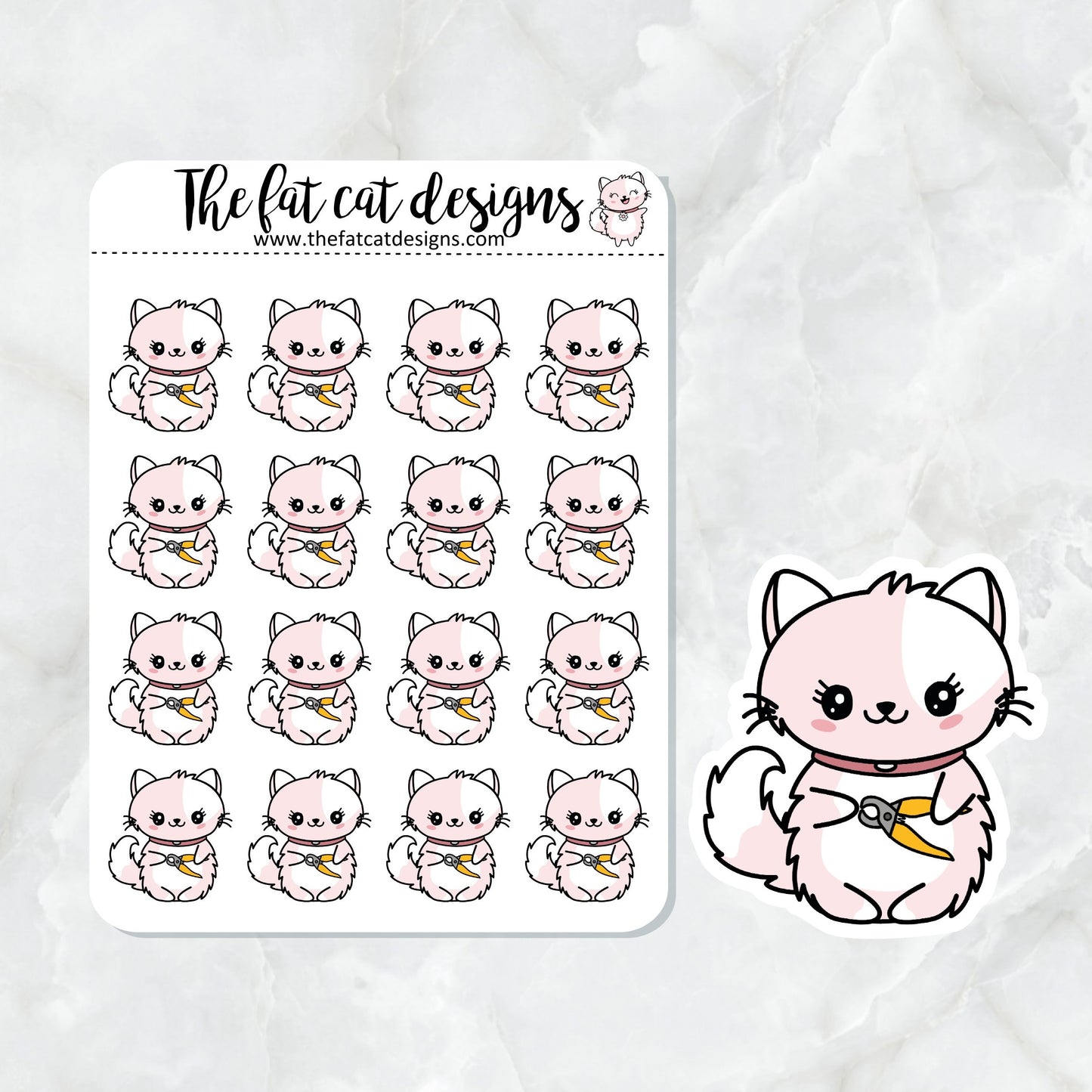Flora gets a Nail Trim Exclusive Cat Die Cut Sticker Sheet