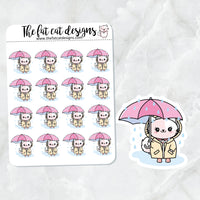 Flora Rainy Day Die Cut and Sticker Sheet Set