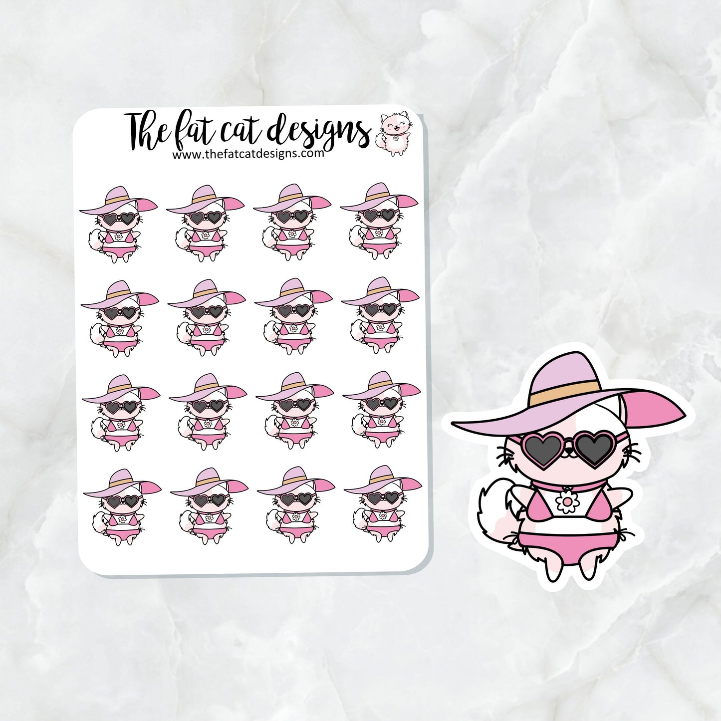 Flora Swim Day Bikini Die Cut and Sticker Sheet Set
