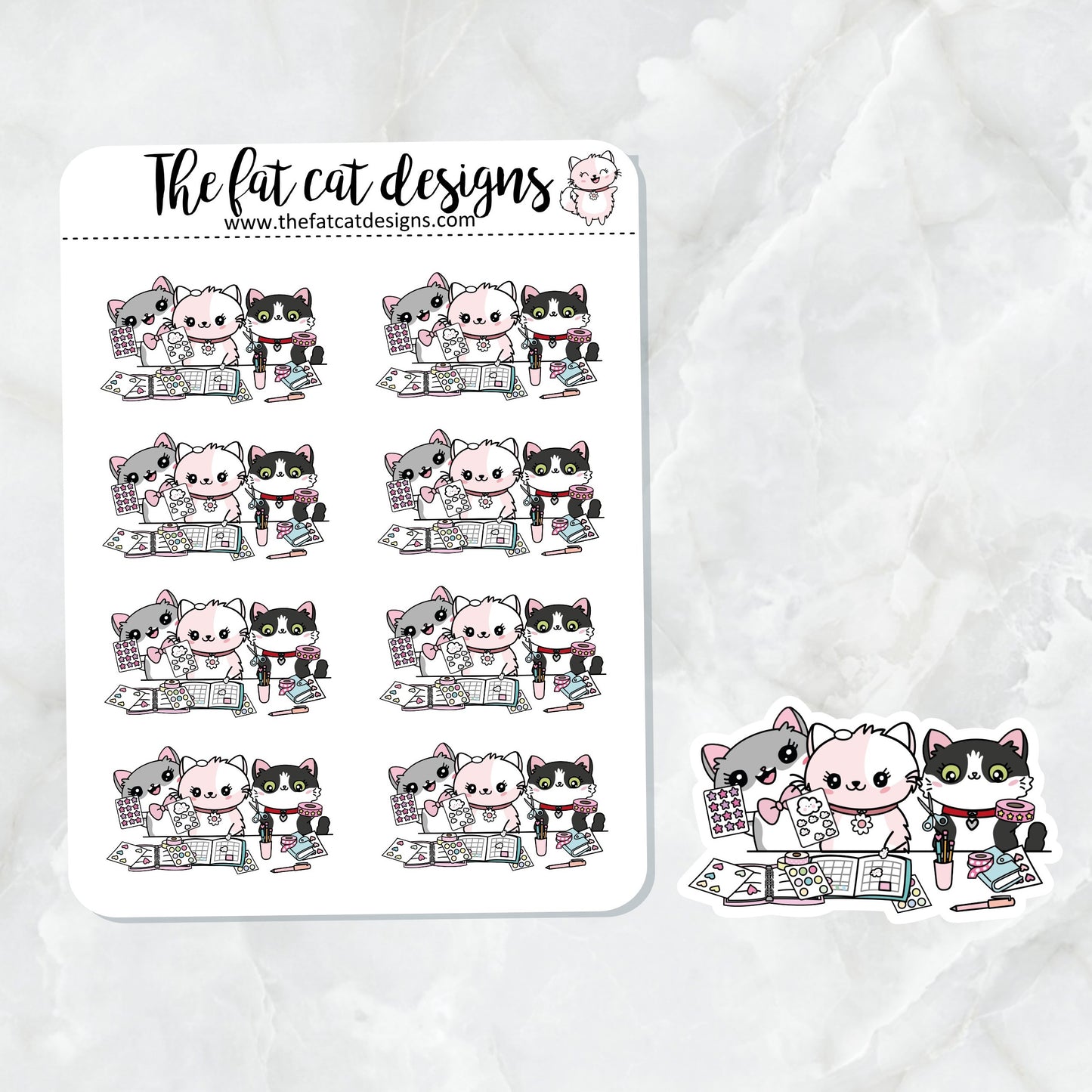 Flora Lily and Bud Cat Planner Friends Exclusive Die Cut Sticker Sheet