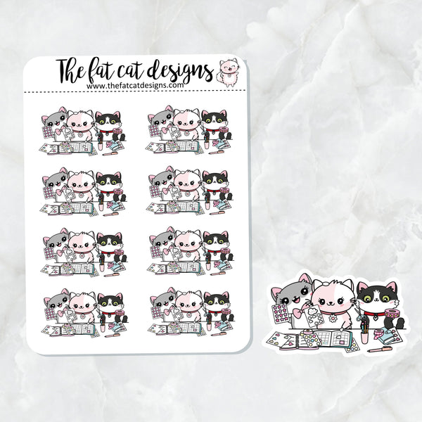 Flora Lily and Bud Cat Planner Friends Exclusive Die Cut Sticker Sheet