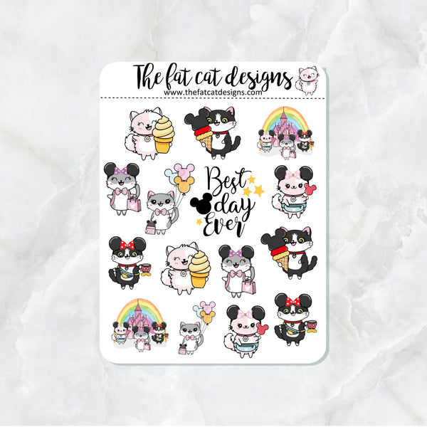 Flora's Magical Day Variety Mini Sheet Exclusive Cat Planner Stickers