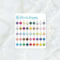 Birthday Cupcake Reminders Planner Stickers