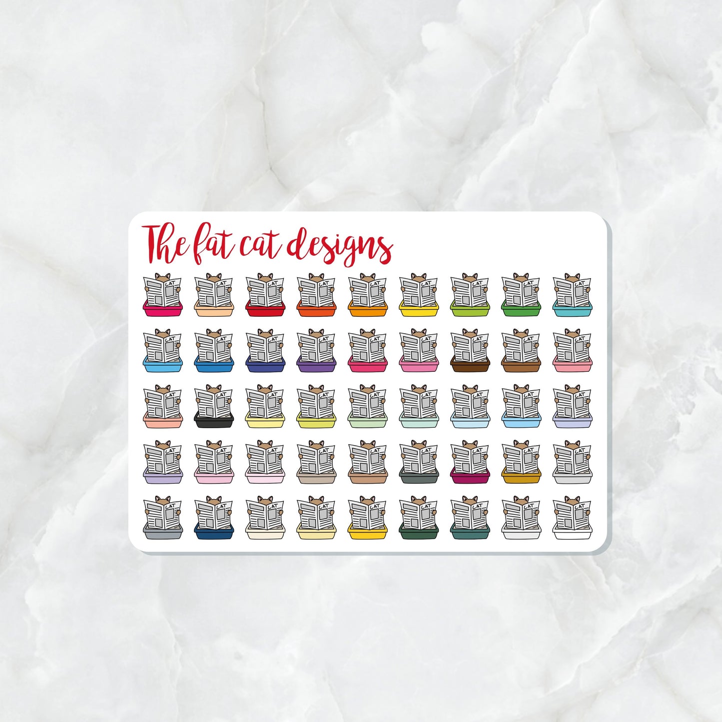 Cat litter box Planner Stickers