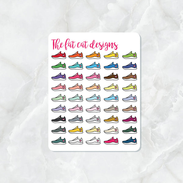 Running Walking Shoe Sneaker Planner Stickers