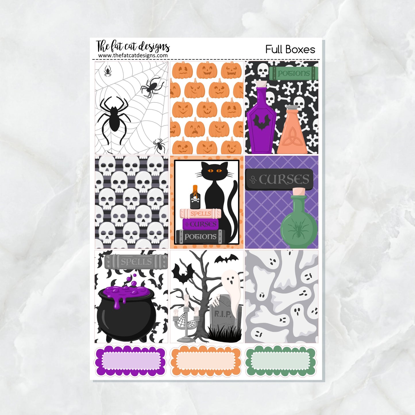 Halloween Curses Spells and Potions Planner Stickers Standard Weekly Kit