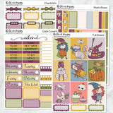 Cute Halloween Witches Planner Stickers Standard Weekly Kit