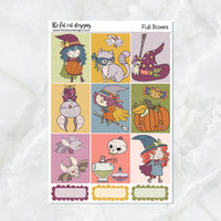 Cute Halloween Witches Planner Stickers Standard Weekly Kit