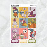 Cute Halloween Witches Planner Stickers Standard Weekly Kit