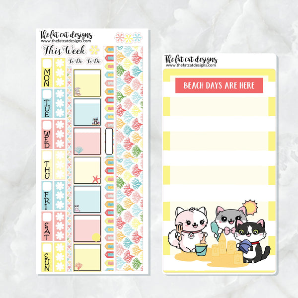 Beach Days Summer Vacation Planner Stickers Hobonichi Weeks