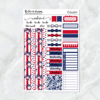 4th of July Independence Day Patriotic Planner Stickers Hobonichi Cousin