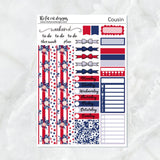 4th of July Independence Day Patriotic Planner Stickers Hobonichi Cousin