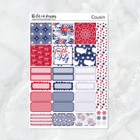 4th of July Independence Day Patriotic Planner Stickers Hobonichi Cousin