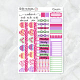 Be My Valentine Candy Hearts Planner Stickers for the Hobonichi Cousin