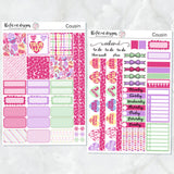 Be My Valentine Candy Hearts Planner Stickers for the Hobonichi Cousin