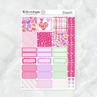 Be My Valentine Candy Hearts Planner Stickers for the Hobonichi Cousin