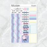 Flora's Birthday Bash Celebration Planner Stickers Hobonichi Cousin