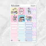 Flora's Birthday Bash Celebration Planner Stickers Hobonichi Cousin