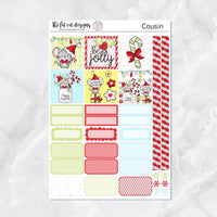 Jolly Christmas Mouse Planner Stickers for the Hobonichi Cousin