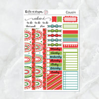 Festive Christmas Rainbows Planner Stickers for the Hobonichi Cousin