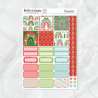 Festive Christmas Rainbows Planner Stickers for the Hobonichi Cousin