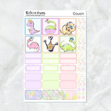 Cute Dinosaurs Weekly Planner Sticker Kit for the Hobonichi Cousin