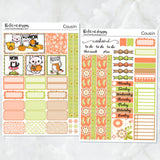 Fall Fun with Flora, Lily and Bud Planner Stickers Hobonichi Cousin