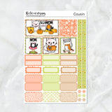 Fall Fun with Flora, Lily and Bud Planner Stickers Hobonichi Cousin